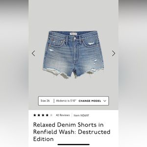 Madewell Relaxed Denim Shorts